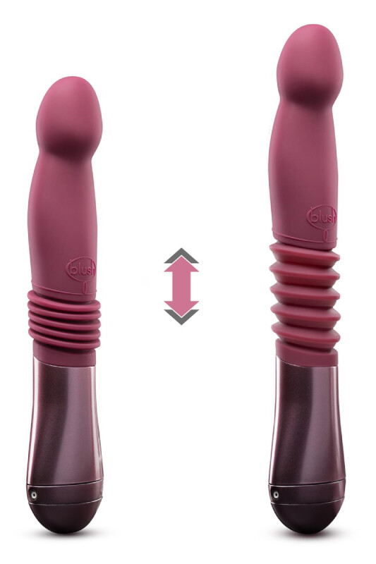 Вібратор із фрикціями Blush бордовий, 25.4 х 4.4 см - Изображение 1