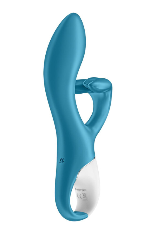 Вібратор-кролик Satisfyer Embrace me із потрійним кліторальним відростком, блакитний, 21.2 х 4.6 см - Изображение 3