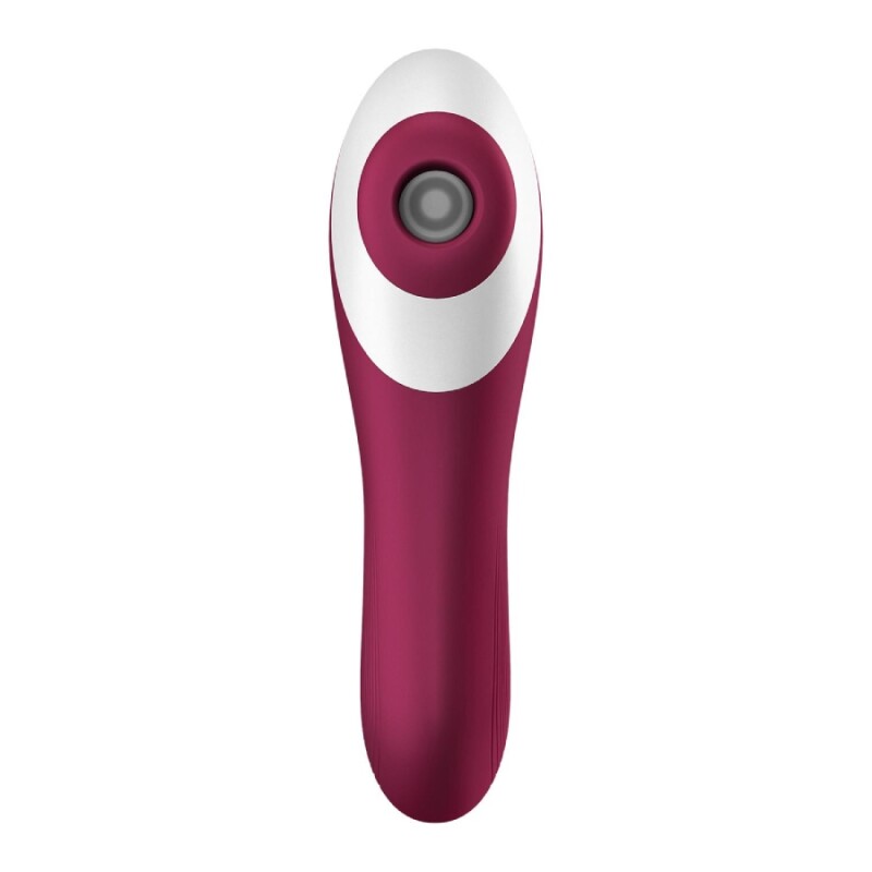 Вакуумний стумулятор клітора Satisfyer Dual Crush з вібрацією, бордовий, 17 х 5.5 см - Изображение 4