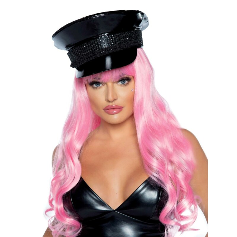 Капелюх зі стразами Festival Officer Hat від Rhinestone Leg Avenue, чорний - Зображення 2