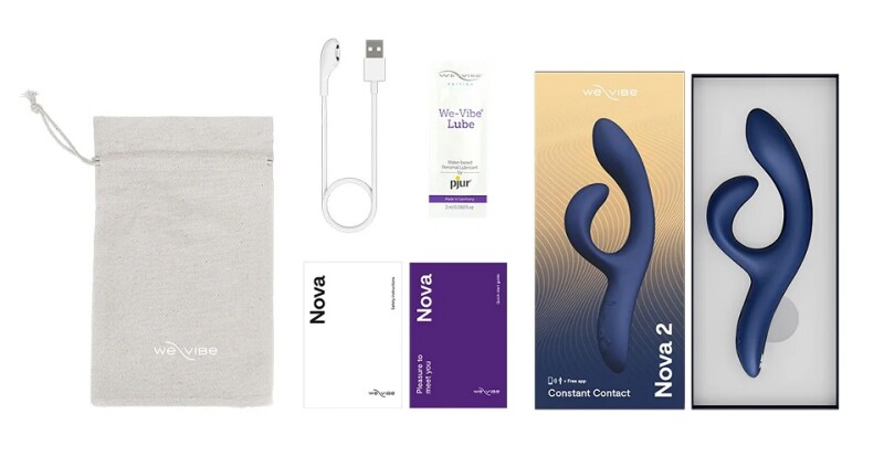 Вібратор-кролик з гнучкими відростками Nova 2 We-Vibe, синій - Изображение 7