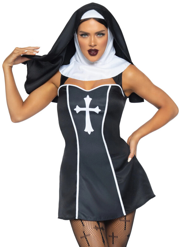 Костюм монахині Leg Avenue, S, Naughty Nun 2 предмети, чорний - Изображение 2