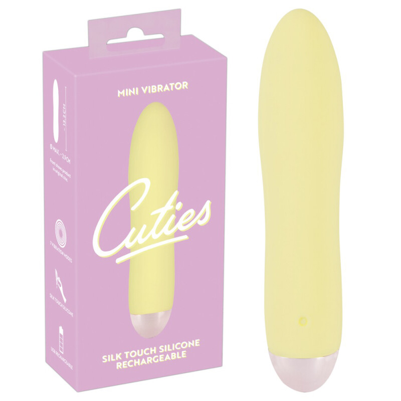 Міні-вібратор Cuties гладкий, жовтий, 13.2 х 2.9 см - Изображение 5