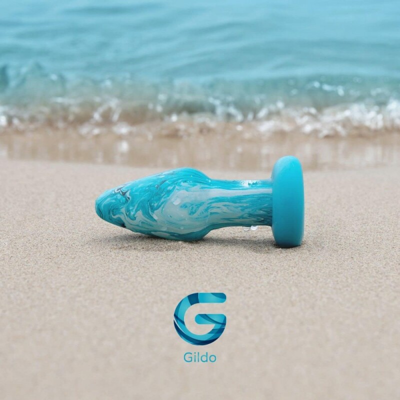 Анальна пробка Gildo Ocean скляна, блакитна, 11 х 4 см - Изображение 2