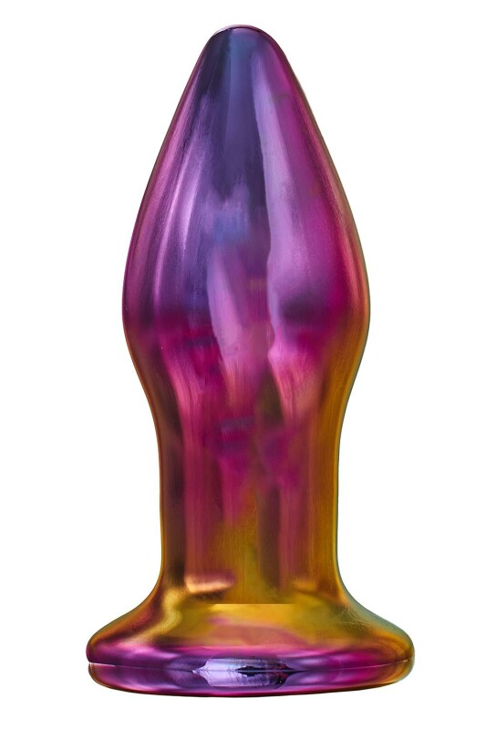 Анальний вібратор Dream Toys Glamour Glass з пультом, скляна, різнокольорова, 11 х 3.8 см - Зображення 2