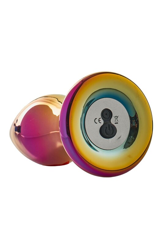 Анальний вібратор Dream Toys Glamour Glass з пультом, скляна, різнокольорова, 11 х 3.8 см - Зображення 4