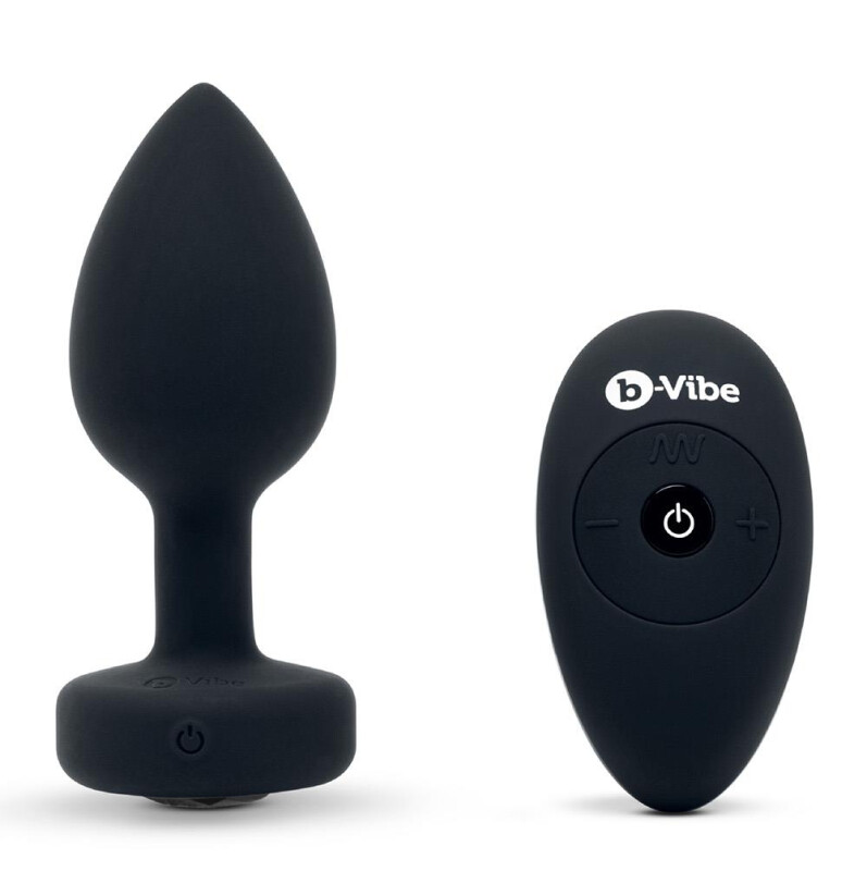 Анальна пробка з каменем з вібрацією M/L B-Vibe з дистанційним пультом керування, чорна, 10.5 х 4 см - Зображення 2