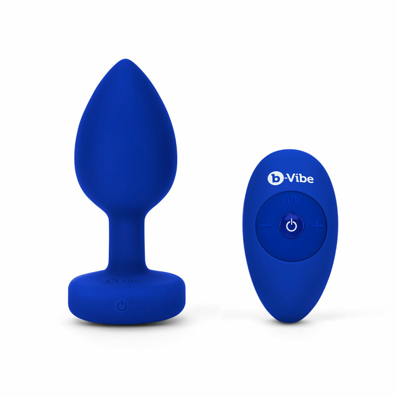 Анальна пробка з каменем з вібрацією L/XL B-Vibe з дистанційним пультом керування, синя, 11.5 х 4.5 см - Изображение 2