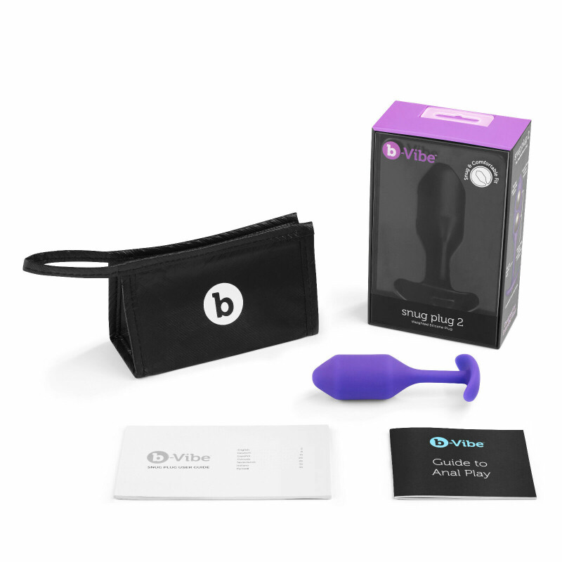 Анальна пробка B-Vibe Snug Plug 2 з обтяженням, фіолетова, 10.5 х 3 см - Изображение 4