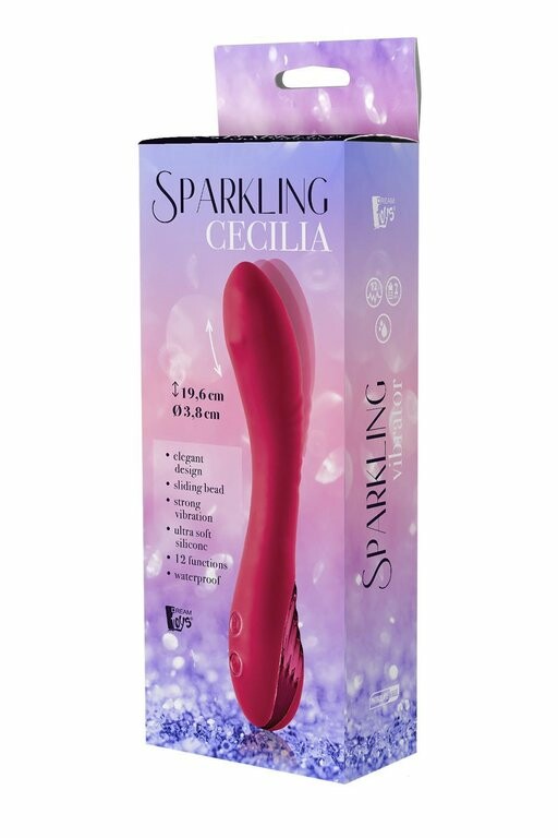 Вібратор для точки G Dream Toys Sparkling Cecilia з кулькою, що рухається, рожевий, 20 х 3.4 см - Изображение 1