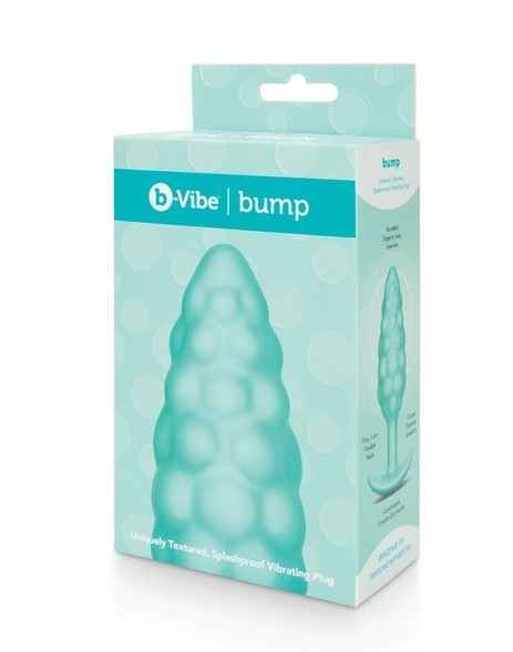 Анальна пробка з вібрацією B-Vibe Texture Bump, рельєфна, блакитна, 12 х 3.5 см - Зображення 1