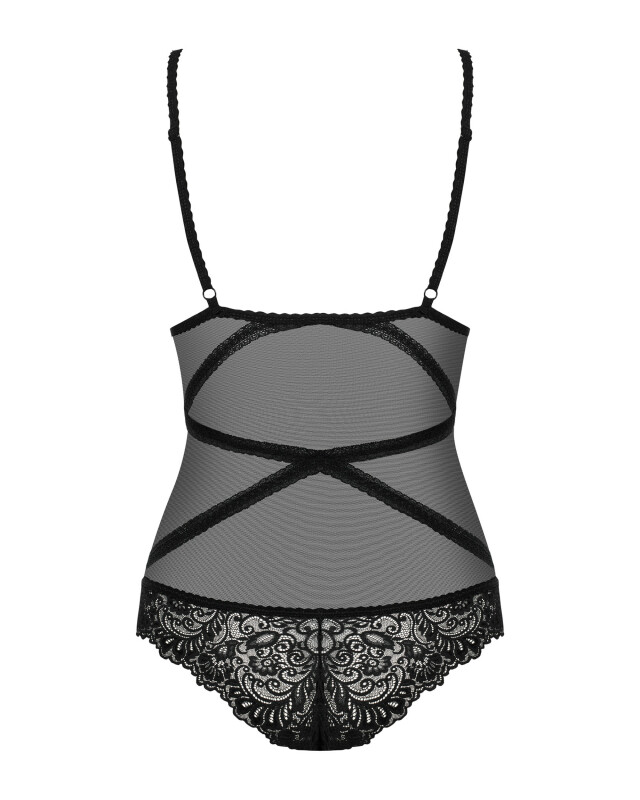 Сексуальне боді Obsessive Bondea S/M, чорне - Изображение 3