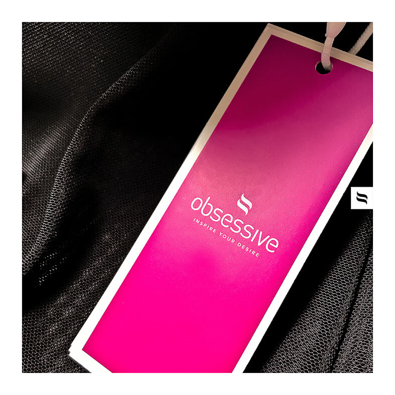 Сексуальний корсет Obsessive Shelle, L/XL, з відкритими грудьми, з трусиками і чокером, чорний