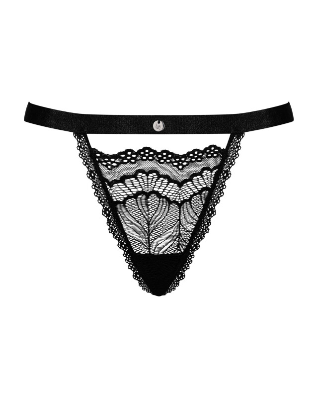 Еротичні стрінги Obsessive Isabellia S/M, мереживні, чорні - Изображение 4