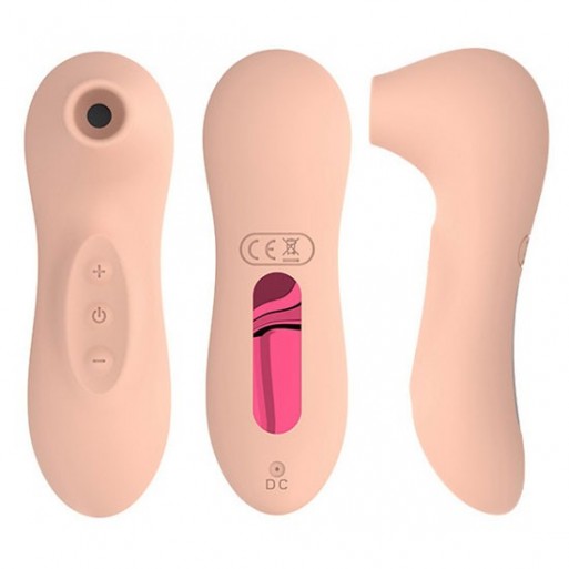 Вакуумний кліторний стимулятор Electric Sucking Massager 2.0 USB, бежевий - Зображення 4