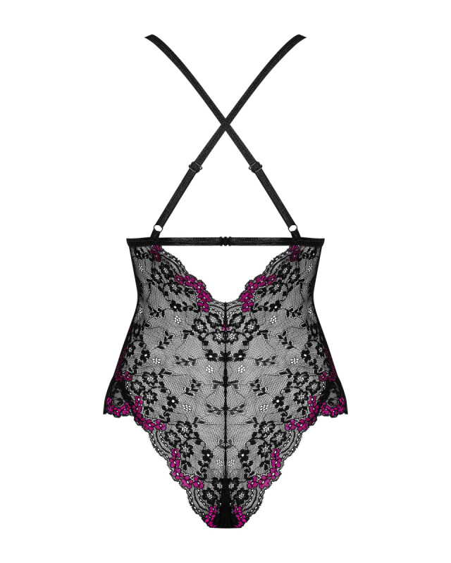 Сексуальне боді Obsessive Vanessme, S/M, мереживне, чорне - Изображение 5