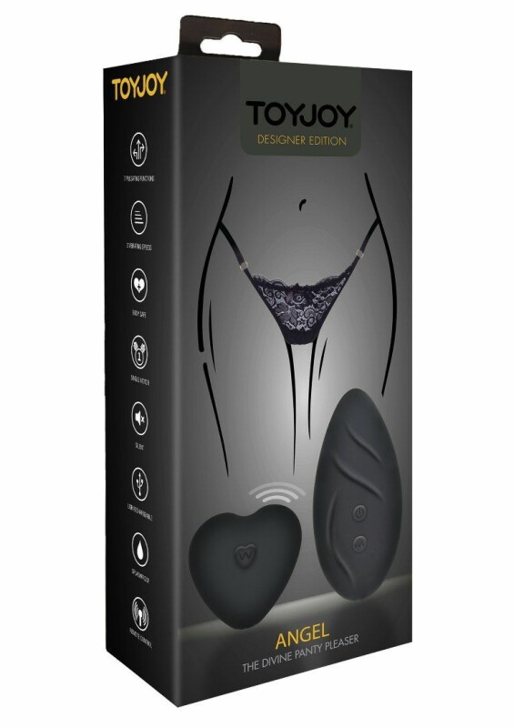 Вібратор в трусики з дистанційним пультом управління Toy Joy, трусики в комплекті, чорного кольору - Изображение 1