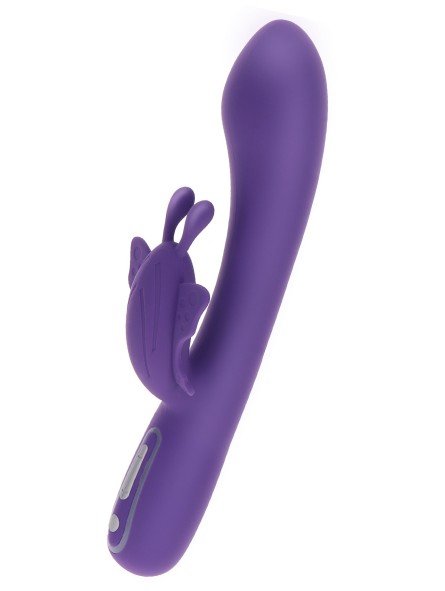 Вібратор-кролик з метеликом Toy Joy, фіолетовий, 21.5 х 3.8 см