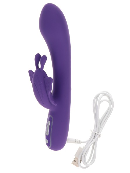 Вібратор-кролик з метеликом Toy Joy, фіолетовий, 21.5 х 3.8 см - Зображення 4