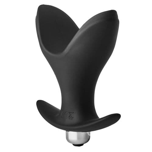 Анальна пробка-лотос Dream Toys, з вібрацією, чорна, 10 х 4.1-7.8 см - Изображение 2