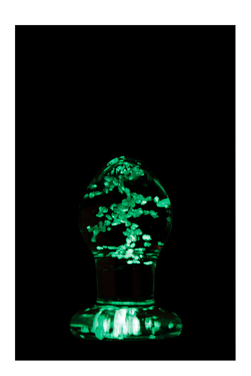 Анальна пробка скляна NS Novelties, що світиться FIREFLY GLASS PLUG SMALL CLEAR - Зображення 1