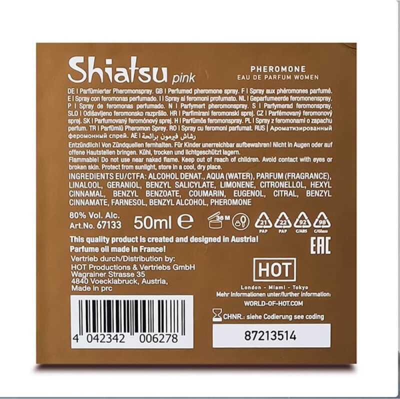Парфуми з феромонами жіночі HOT Shiatsu Pink, 50 мл - Изображение 7