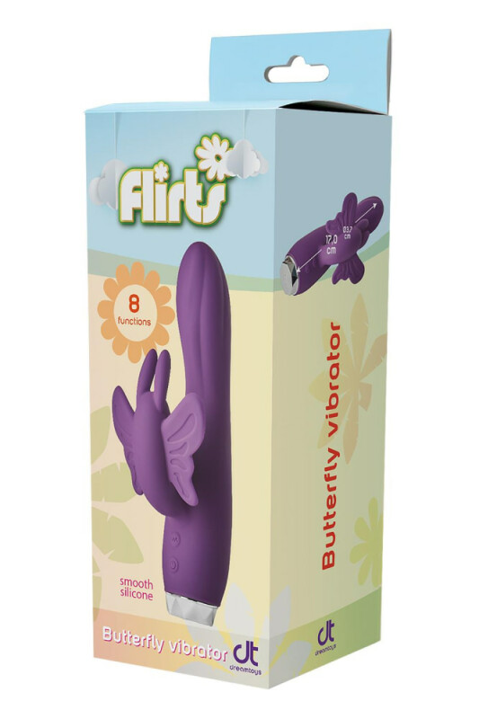 Вібратор-кролик Dream Toys FlirtsButterfly, фіолетовий, 17 х 3 см - Изображение 1