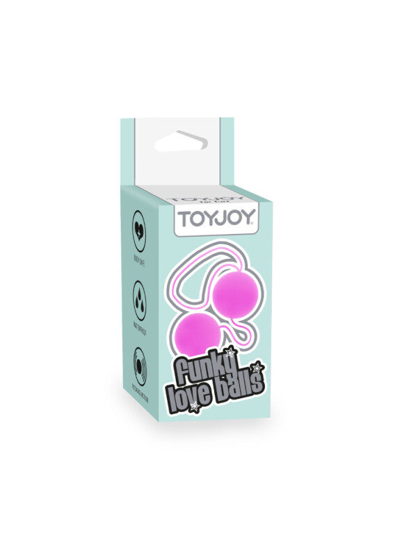 Вагінальні кульки TOY JOY на м'якій зчіпці, пурпурові, 22 х 3.5 см - Зображення 1