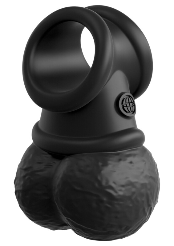 Вібронасадка для страпона Pipedream King Cock Elite мошонка, чорна, 10.8 х 6.8 см - Зображення 1