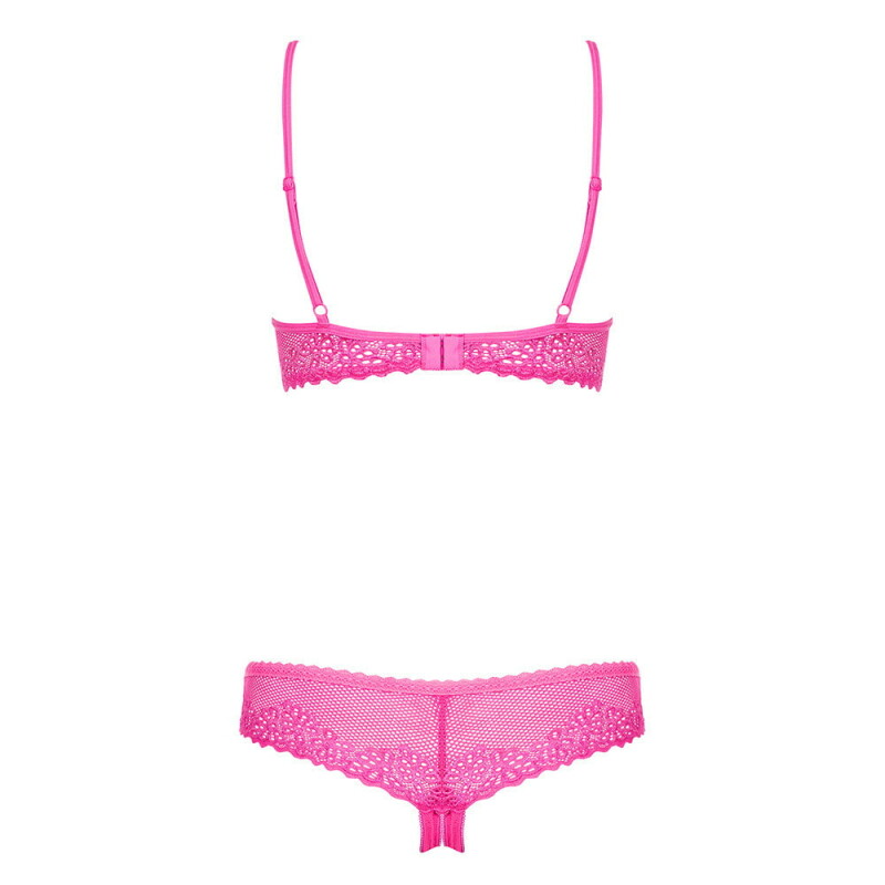 Сексуальний комплект Obsessive Alabastra, XXL, з інтимним доступом, рожевий - Зображення 6