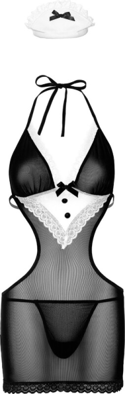 Еротичний костюм покоївки Daring Intimates, L/XL, 2 елементи, чорно-білий - Изображение 3