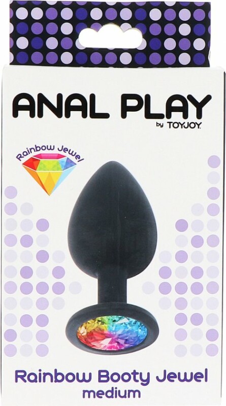 Анальна пробка M Toy Joy, з кристалом, чорна, 8 х 3.5 см - Изображение 1