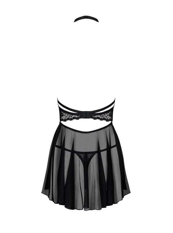 Бейбідол еротичний Obsessive Nettsy з відкритими грудьми, розмір L/XL, чорний - Зображення 5