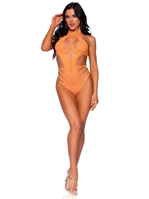 Сексуальне боді Leg Avenue Meet Me in Malibu Lace Bodysuit помаранчевого кольору, розмір OS - Изображение 3