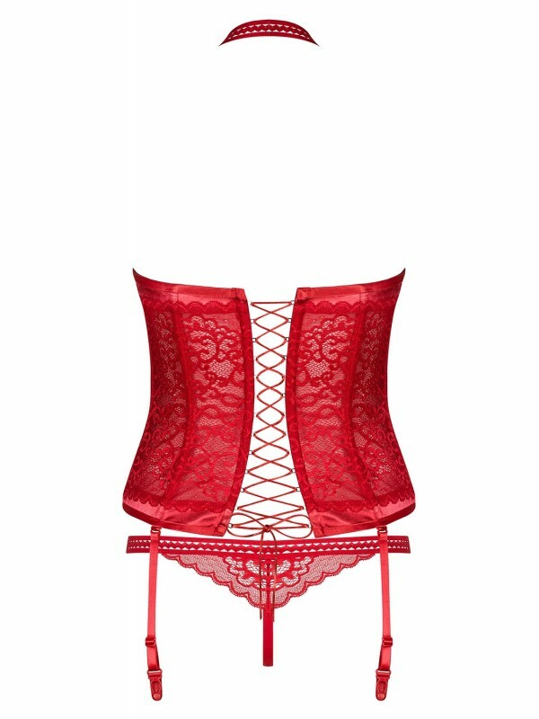 Корсет еротичний Obsessive Flameria Corset, червоний, розмір S/M - Зображення 7
