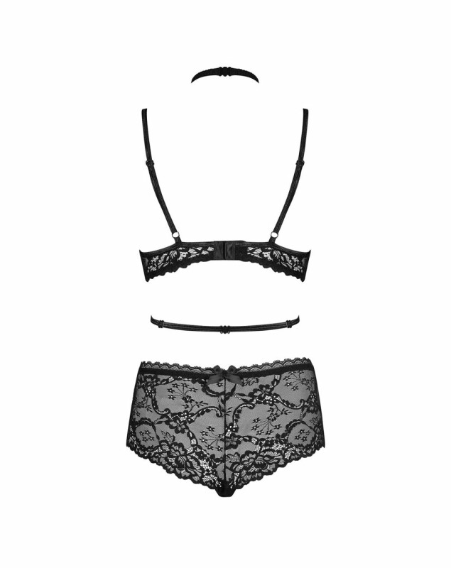 Комплект сексуальної білизни L/XL Raquelia Obsessive, мереживне, чорне - Зображення 3
