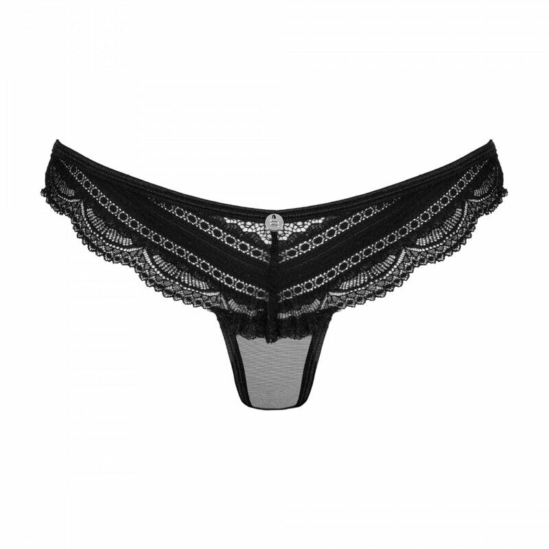 Трусики сексуальні з мереживом S/M Obsessive Ivannes, чорні - Изображение 2