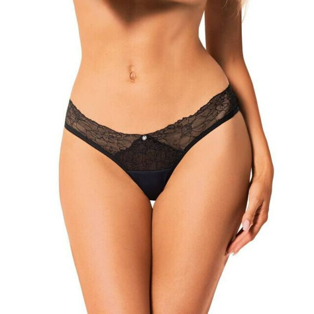 Трусики еротичні Obsessive Bella Rou Panties, чорні XS/S
