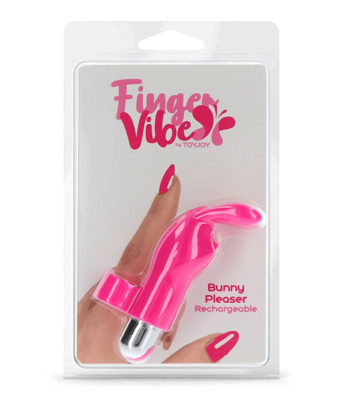Вібратор на палець Toy Joy Bunny Pleaser з вушками кролика, рожевий, 10.5 х 3 см - Изображение 1