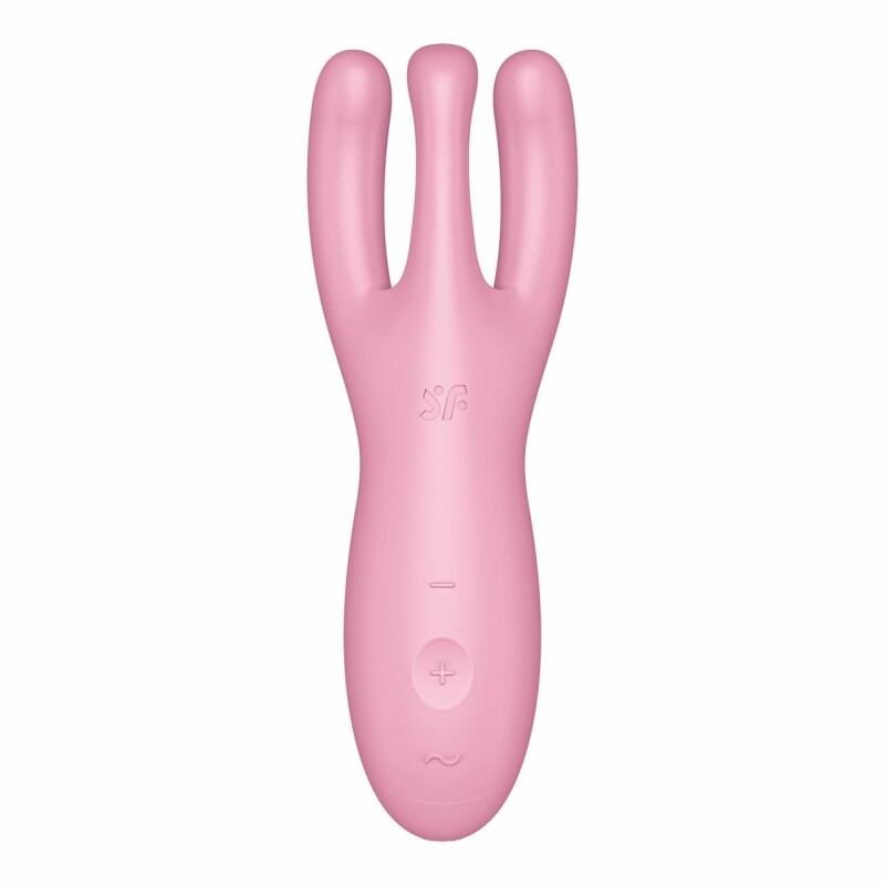 Вібратор потрійний Satisfyer Threesome 4 з додатком, рожевий, 14 х 5.5 см - Изображение 2