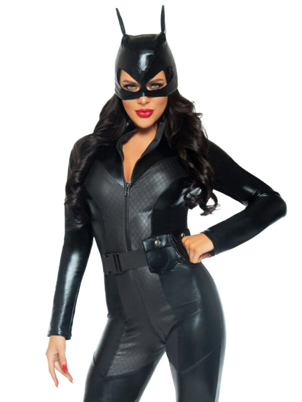 Сексуальний костюм жінки-кішки Leg Avenue Captivating Crime Fighter, S, 3 предмети, чорний