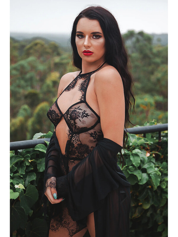 Боді еротичний мереживний Leg Avenue Teddy Body Lace Noir, розмір S - Зображення 5