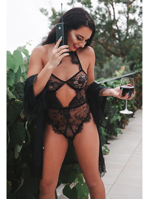 Боді еротичний мереживний Leg Avenue Teddy Body Lace Noir, розмір S - Зображення 6