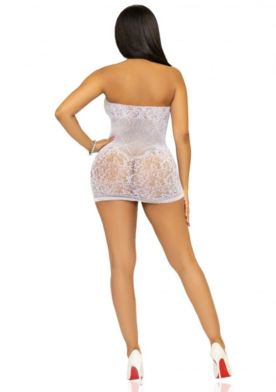 Сукня сексуальна в сітку зі стразами Leg Avenue Rhinestone, біла, розмір One Size - Изображение 5