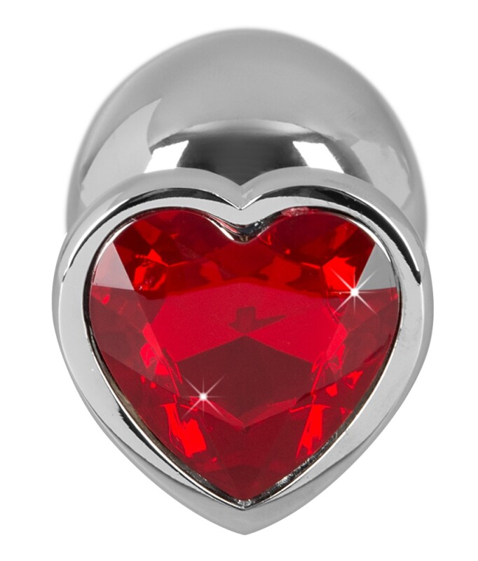 Анальна пробка з червоним каменем-серце You2Toys Diamond Butt Plug medium, 8.2 см х 3.4 см - Изображение 2