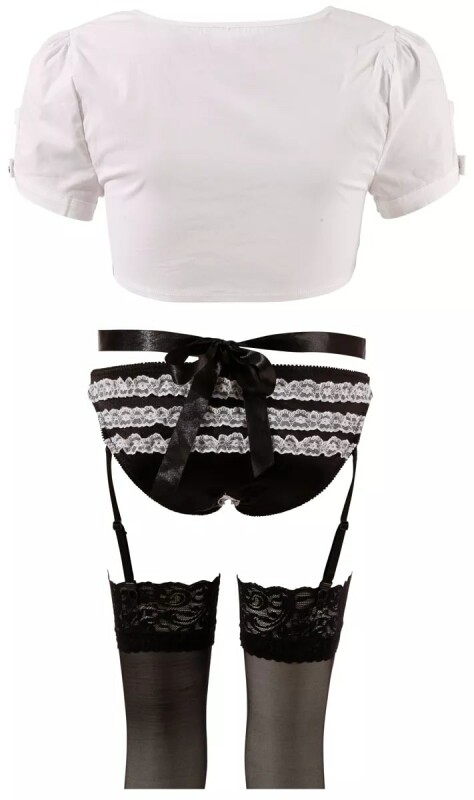 Рольовий костюм покоївки Cottelli Collection Costumes Maid Set 6 предметів, S - Изображение 4