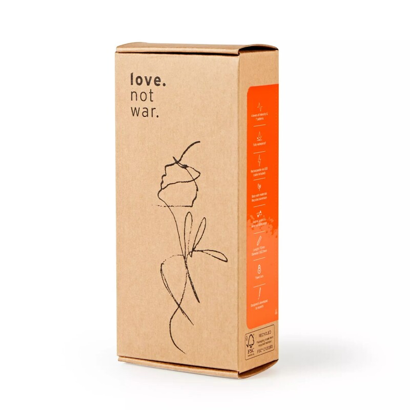 Вібратор з вушками Love Not War Laska Orange для чутливих точок, 15.8 см х 2.3 см - Изображение 1