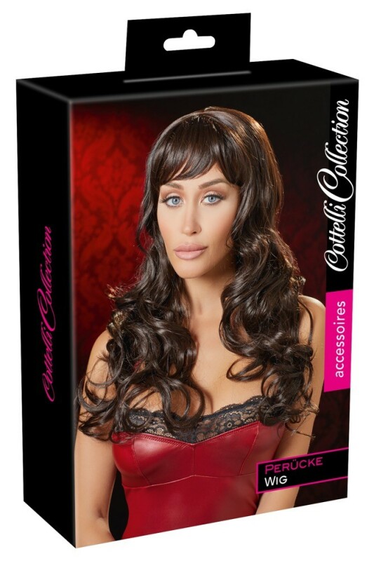 Перука довга з чубчиком Cottelli Collection Long Dark Brown Wig, 55 см - Изображение 4