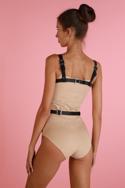 Портупея сексуальна One Size B15, екошкіра, чорна - Зображення 1