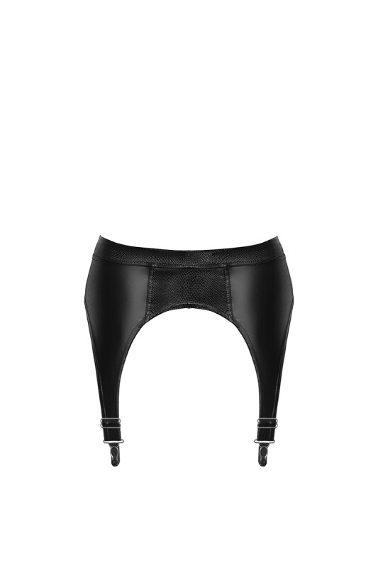 Пояс для панчіх сексуальний Noir Handmade L, з вінілу, чорний - Изображение 6